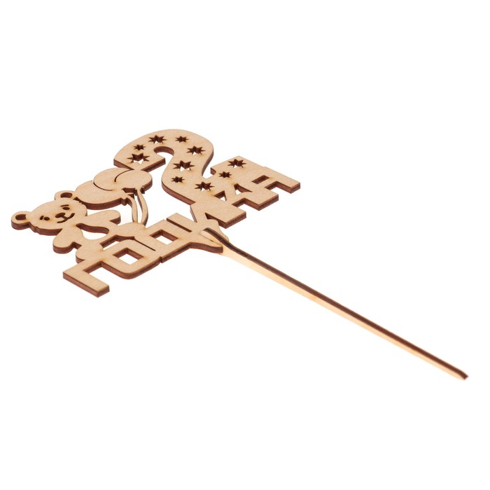 Топпер "2 годика" из фанеры, 11х8,8 см, неокраш. (ТПР-269)