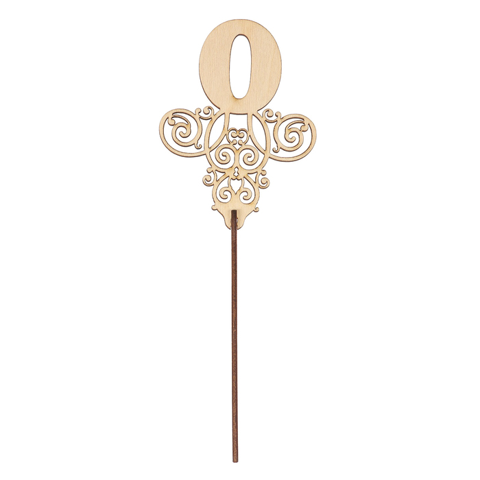 Топпер "0" из фанеры, 11х8,3 см, без покраски (ТПР-316)