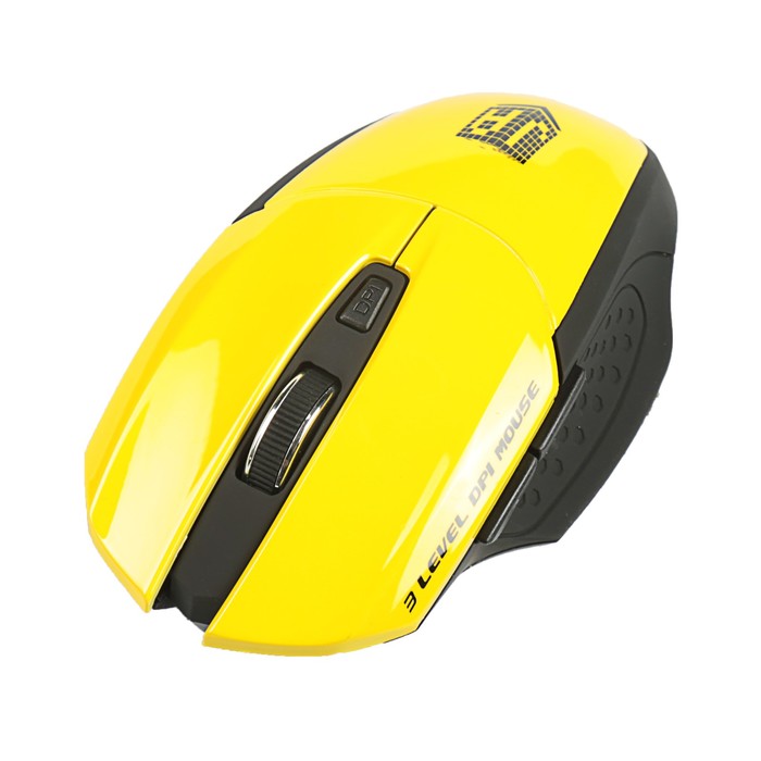 Мышь беспроводная Jet.A Comfort OM-U38G жёлтая (1200/1600/2000dpi, 5 кнопок, USB)