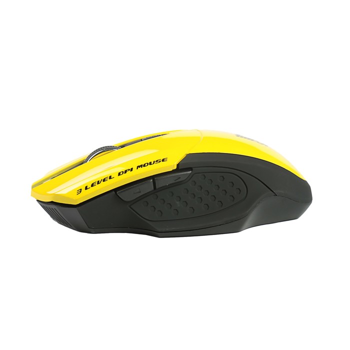 Мышь беспроводная Jet.A Comfort OM-U38G жёлтая (1200/1600/2000dpi, 5 кнопок, USB)