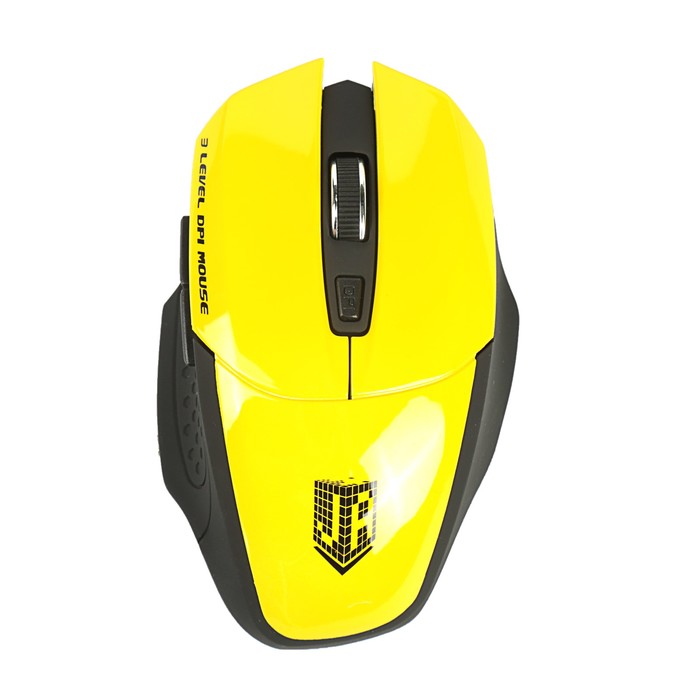 Мышь беспроводная Jet.A Comfort OM-U38G жёлтая (1200/1600/2000dpi, 5 кнопок, USB)
