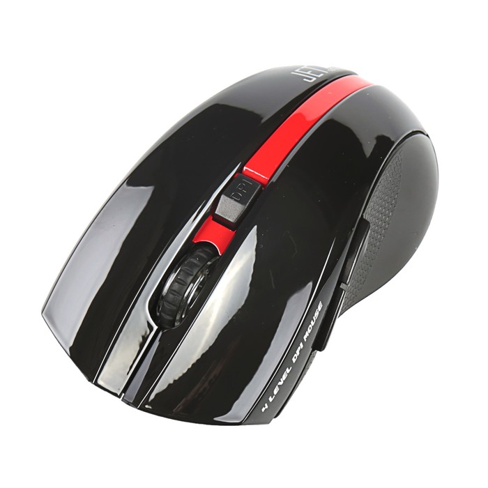Мышь беспроводная Jet.A Comfort OM-U40G черно-красная (800/1200/1600/2000dpi, 5 кнопок, USB)