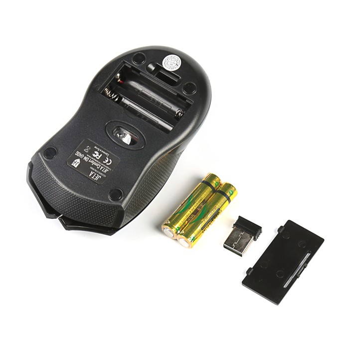 Мышь беспроводная Jet.A Comfort OM-U40G черно-красная (800/1200/1600/2000dpi, 5 кнопок, USB)