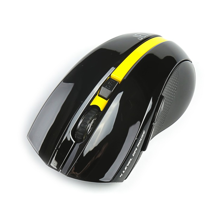 Мышь беспроводная Jet.A Comfort OM-U40G черно-жёлтая (800/1200/1600/2000dpi, 5 кнопок, USB)