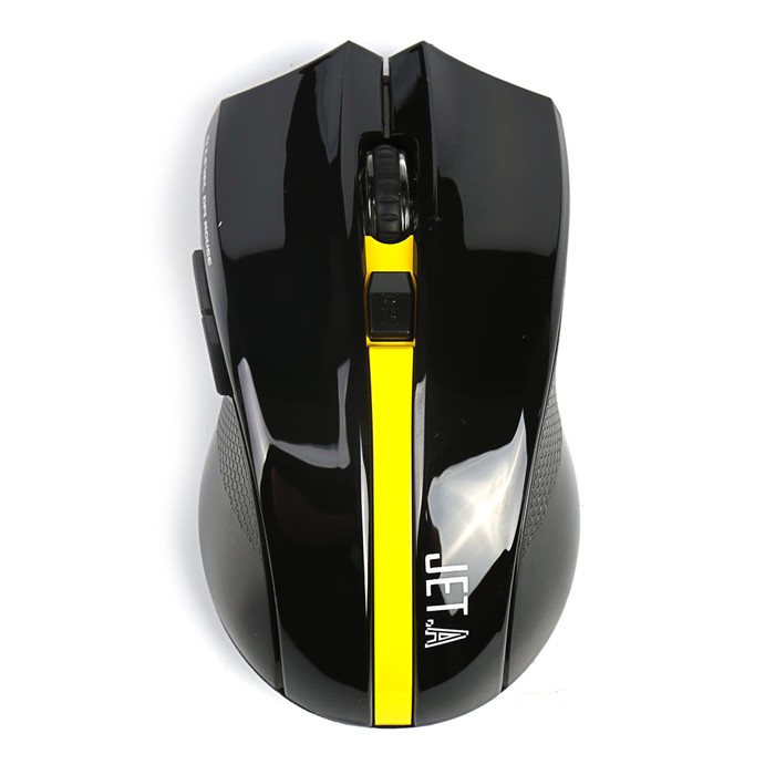 Мышь беспроводная Jet.A Comfort OM-U40G черно-жёлтая (800/1200/1600/2000dpi, 5 кнопок, USB)