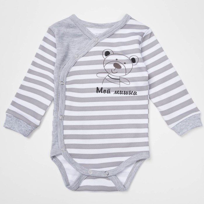 Боди "Мой мишка", рост 68-44 см, цвет серый