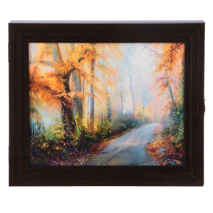 Ключница пирамида "Дорога в лес" Венге 30х25х5 см