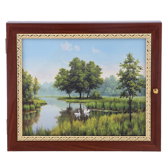Ключница премиум "Два лебедя" 30х25х5 см