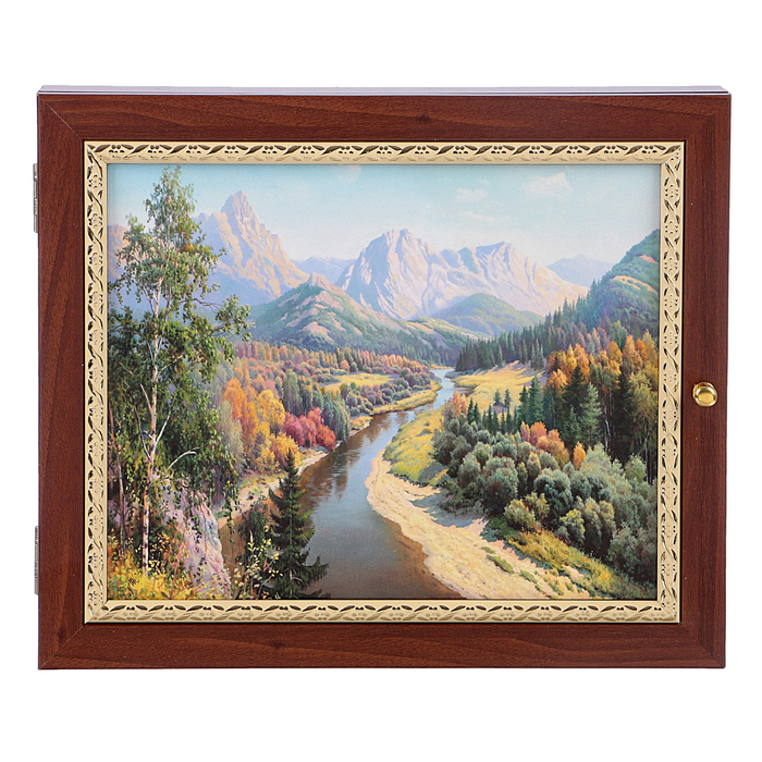 Ключница премиум "Осень в горах" 30х25х5 см