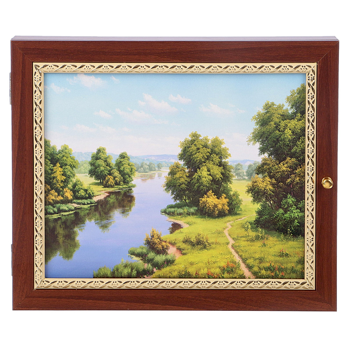 Ключница премиум "Пейзаж с рекой" 30х25х5 см