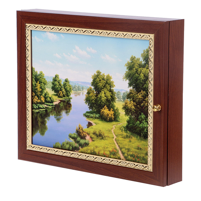 Ключница премиум "Пейзаж с рекой" 30х25х5 см