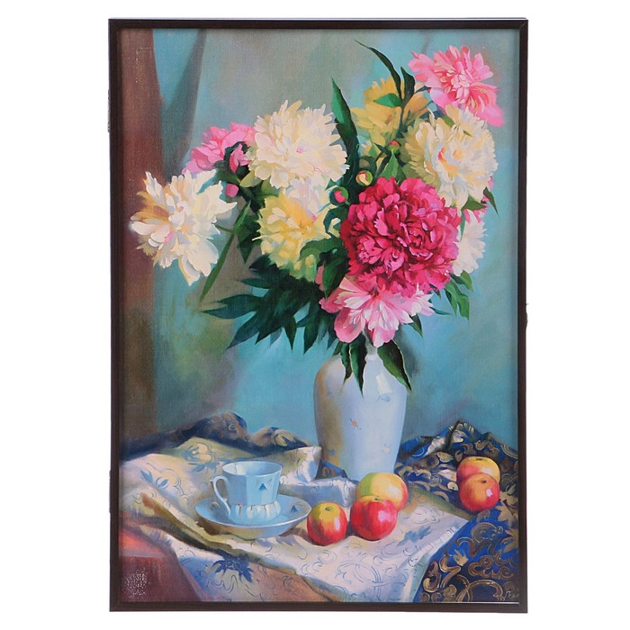 Ключница декабокс "Пионы и яблоки" 40,5х29х5 см