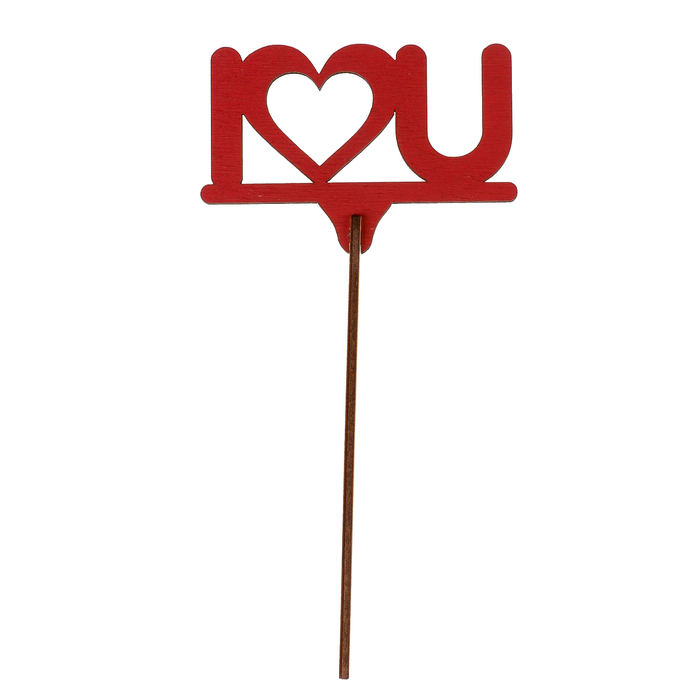 Топпер I love you 9х6 см, красный