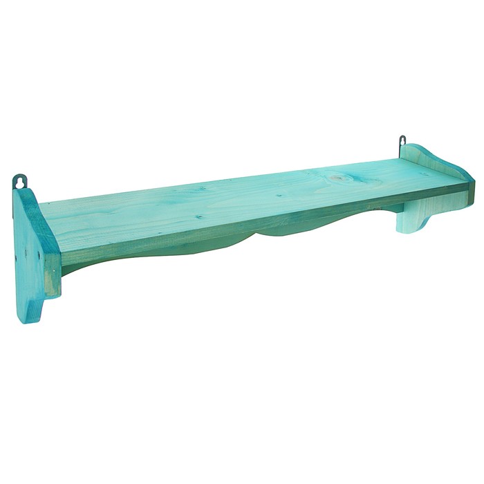 Полка деревянная "Кантри", массив сосны, голубая