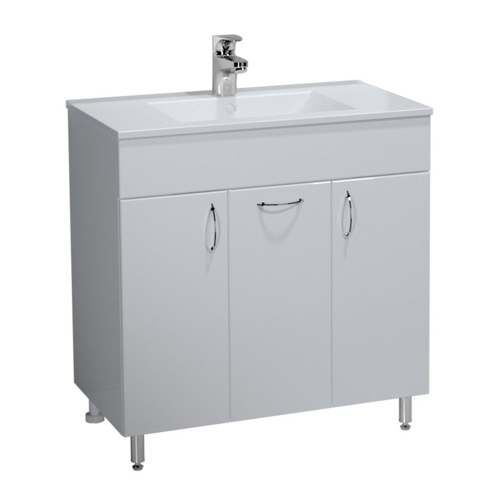 Тумба 80, 3 дв., белая, Джуно, под раковину 825С 800