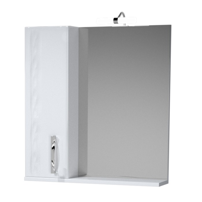 Зеркало-65 бел, подсв.,шкаф левый, Кристи