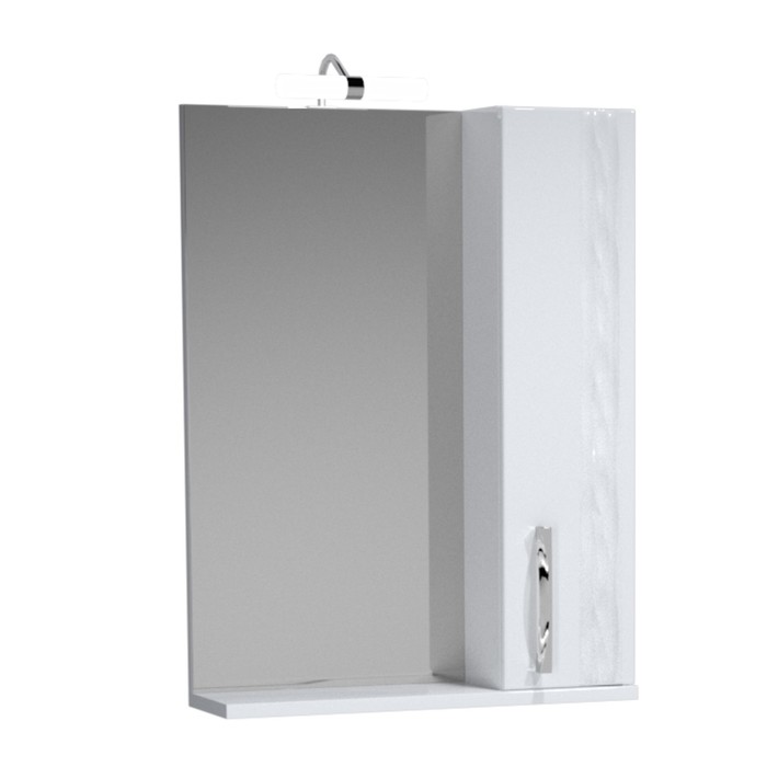 Зеркало-60 бел, подсв.,шкаф правый, Кристи