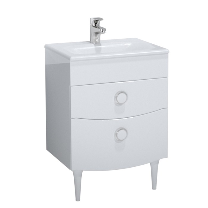 Тумба 60 белая, 2 ящ., Лира, под раковину Болеро 60