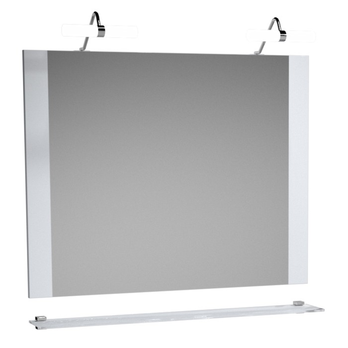 Зеркало-120, подсветка; 2 светильника; белый; Ника