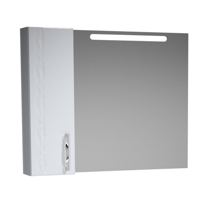 Зеркало-100 бел, подсв.,шкаф левый, Кристи