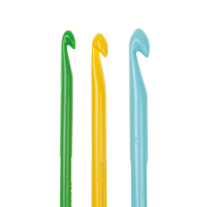 Набор крючков для вязания, детские, 15см, 3шт, цветные