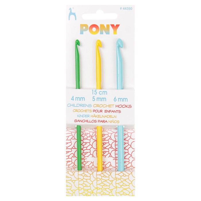 Набор крючков для вязания, детские, 15см, 3шт, цветные