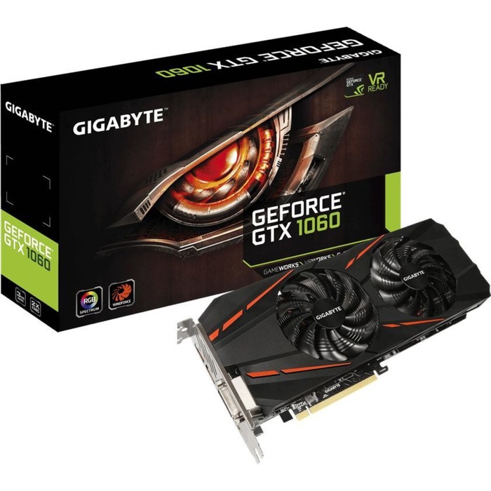 Видеокарта Gigabyte GeForce GTX 1060 (GV-N1060D5-3GD) 3G,192bit,GDDR5,1531/8008