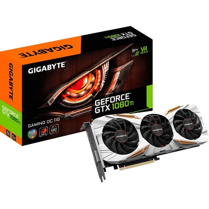 Видеокарта Gigabyte GeForce GTX 1080Ti (GV-N108TGAMING OC-11GD) 11G,352bit,GDDR5X,1518/11010 36570