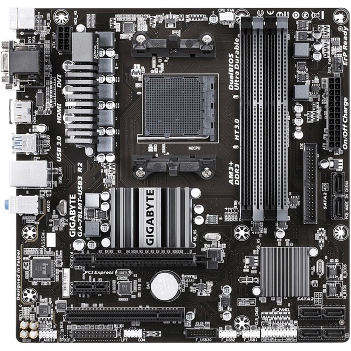 Материнская плата Gigabyte GA-78LMT-USB3 R2, Soc-AM3+, AMD 760G, 4xDDR3, mATX, Ret