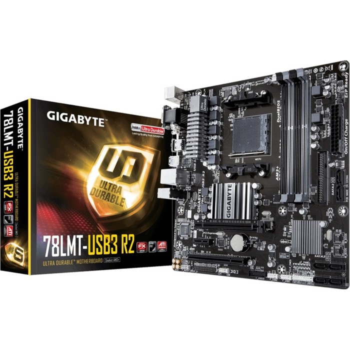 Материнская плата Gigabyte GA-78LMT-USB3 R2, Soc-AM3+, AMD 760G, 4xDDR3, mATX, Ret