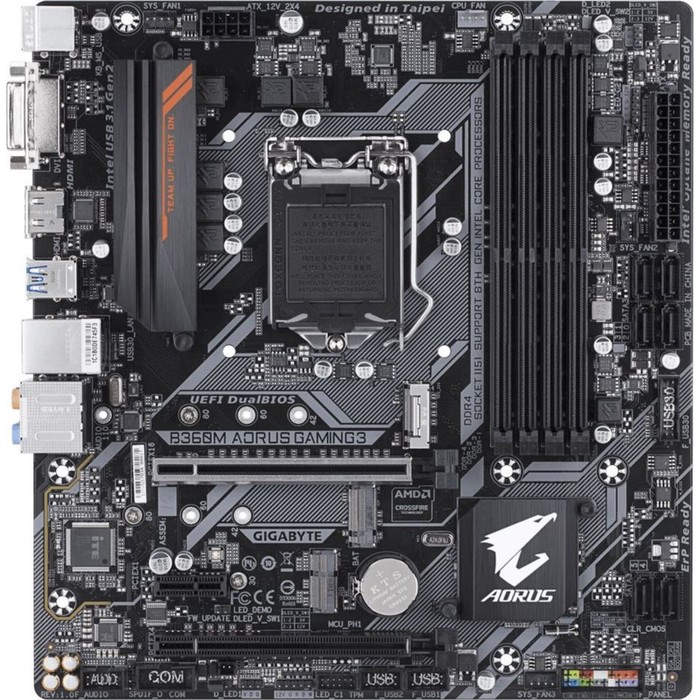 Материнская плата Gigabyte B360M AORUS GAMING 3, Soc-1151v2, Intel B360, 4xDDR4, mATX, Ret