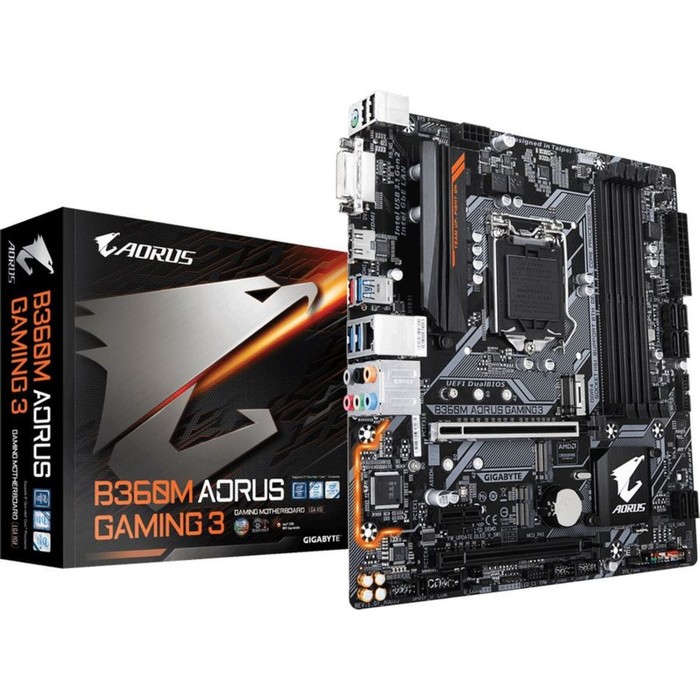 Материнская плата Gigabyte B360M AORUS GAMING 3, Soc-1151v2, Intel B360, 4xDDR4, mATX, Ret