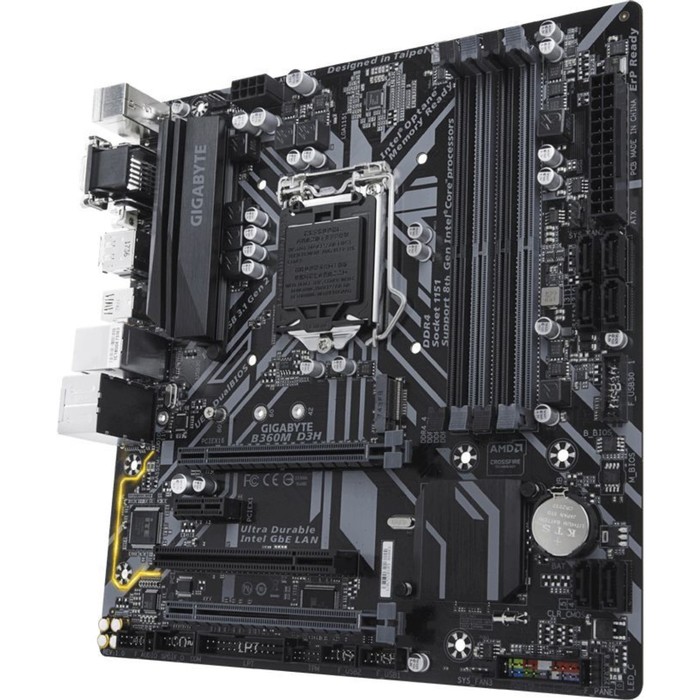 Материнская плата Gigabyte B360M D3H, Soc-1151v2, Intel B360, 4xDDR4, mATX, Ret