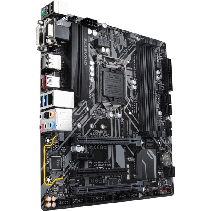 Материнская плата Gigabyte B360M D3H, Soc-1151v2, Intel B360, 4xDDR4, mATX, Ret
