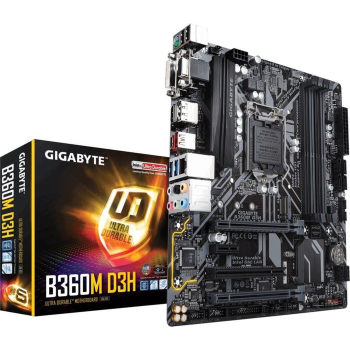 Материнская плата Gigabyte B360M D3H, Soc-1151v2, Intel B360, 4xDDR4, mATX, Ret