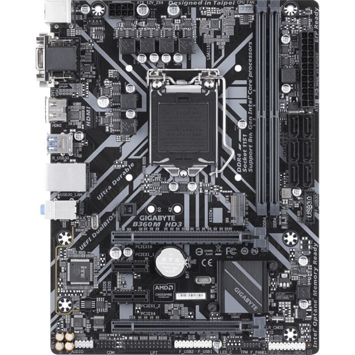 Материнская плата Gigabyte B360M HD3, Soc-1151v2, Intel B360, 2xDDR4, mATX, Ret