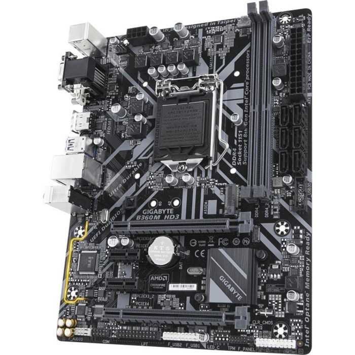 Материнская плата Gigabyte B360M HD3, Soc-1151v2, Intel B360, 2xDDR4, mATX, Ret
