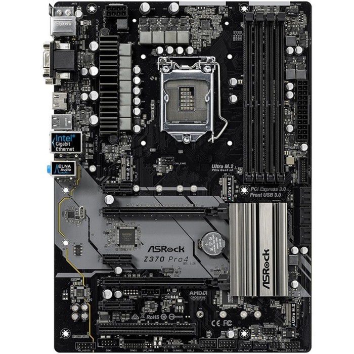 Материнская плата Asrock Z370 PRO4, Soc-1151v2, Intel Z370, 4xDDR4, ATX, Ret