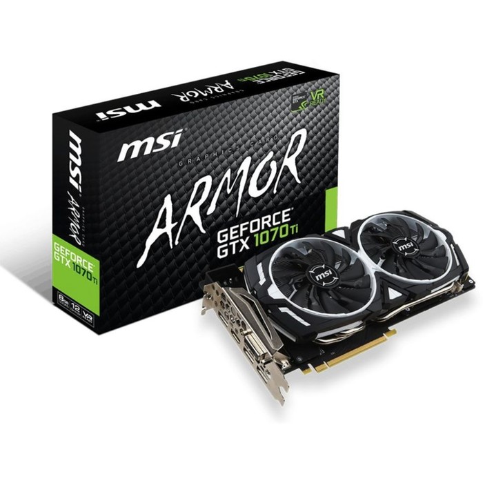 Видеокарта MSI GeForce GTX 1070 Ti ARMOR 8G,256bit,GDDR5,1607/8008,DVI,HDMI,DP