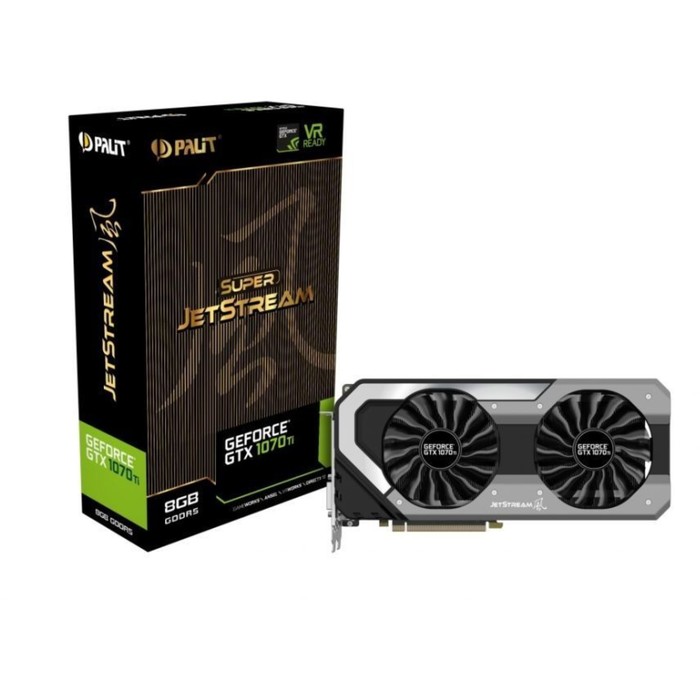 Видеокарта Palit GeForce GTX 1070Ti Super Jetstream 8G,256bit,GDDR5,1607/8000,DVI,HDMI,DP,Ret 3657