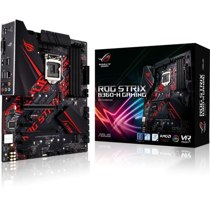 Материнская плата Asus ROG STRIX B360-H GAMING, Soc-1151v2, Intel B360, 4xDDR4, ATX, Ret