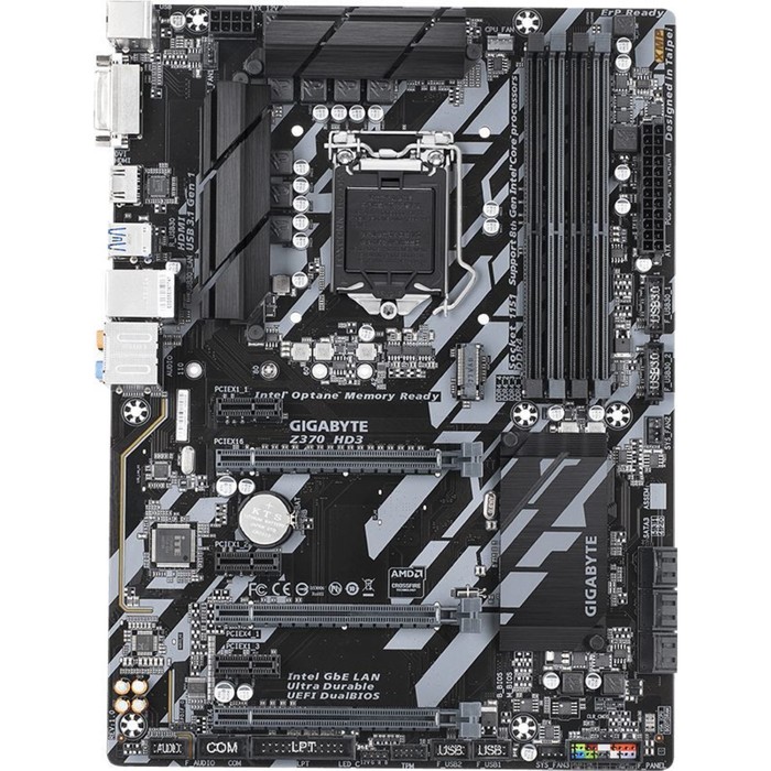 Материнская плата Gigabyte Z370 HD3, Soc-1151v2, Intel Z370, 4xDDR4, ATX, Ret