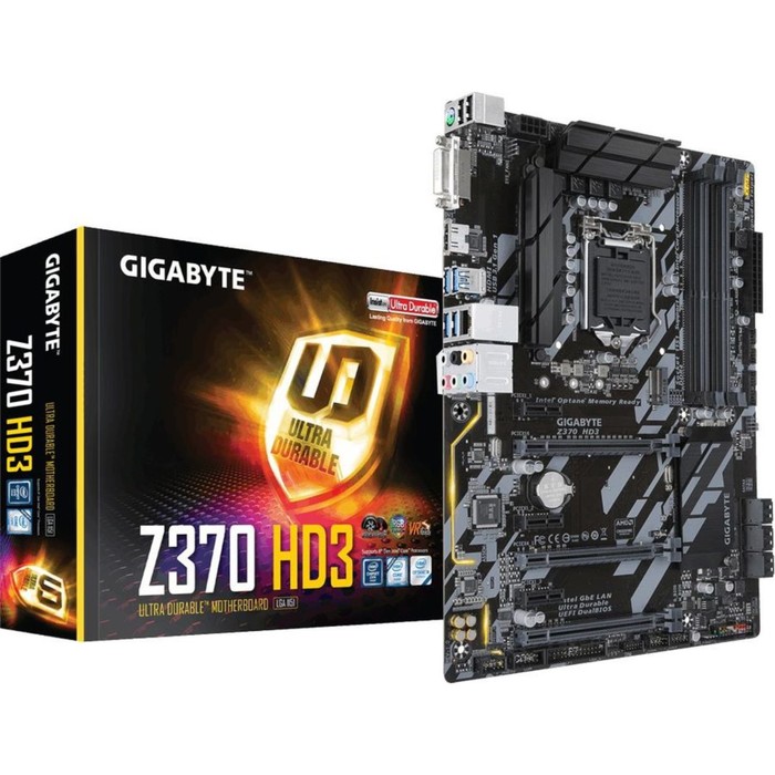 Материнская плата Gigabyte Z370 HD3, Soc-1151v2, Intel Z370, 4xDDR4, ATX, Ret