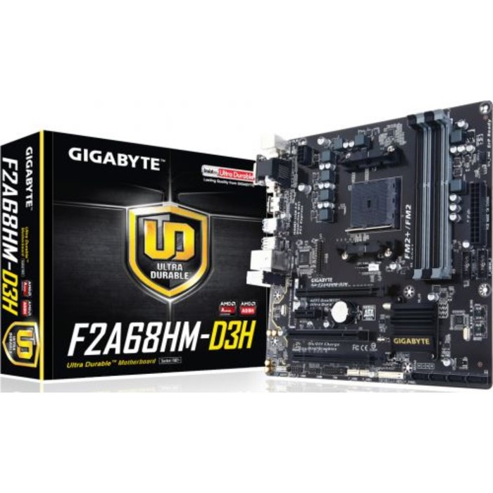 Материнская плата Gigabyte GA-F2A68HM-D3H, Soc-FM2+, AMD A68H, 4xDDR3, mATX, Ret