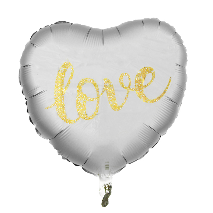 Шар фольгированный 18" "Love глиттер" золото