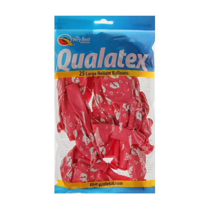 Шар латексный 11" Пяточки детские, 25шт., розовый