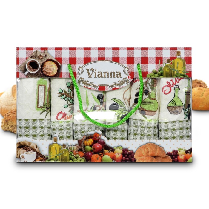 Комплект полотенец, размер 30х50 см-6 шт., вафля 8052-06