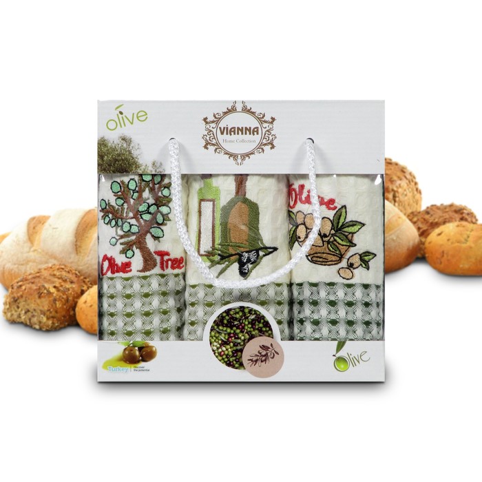 Комплект полотенец, размер 35х50 см-3 шт., вафля 8053-03