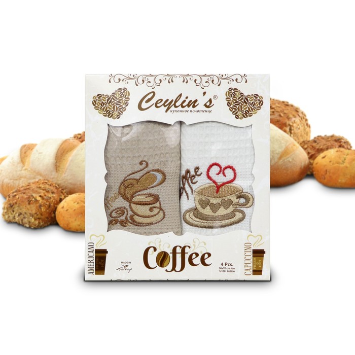 Комплект полотенец, размер 50х70 см-4 шт., вафля 8054-02