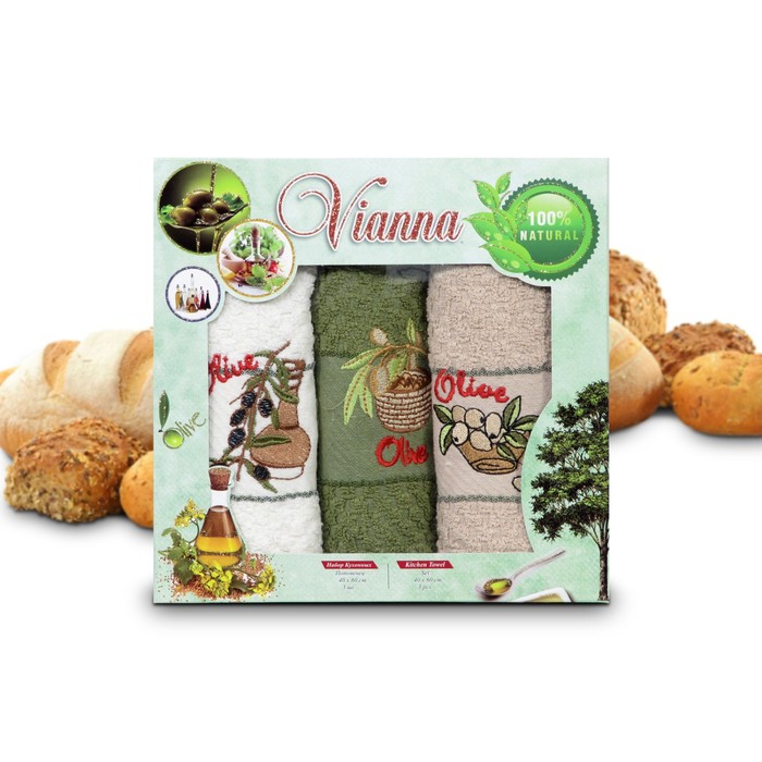 Комплект полотенец, размер 40х60 см-3 шт., махра 8055-01